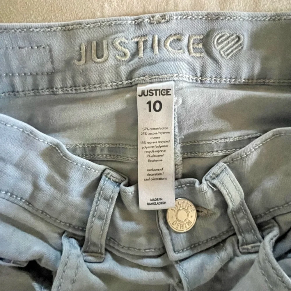 JUSTICE, GIRLS HIGH RISE JEGGINGS & SHIRT. SIZE 10.